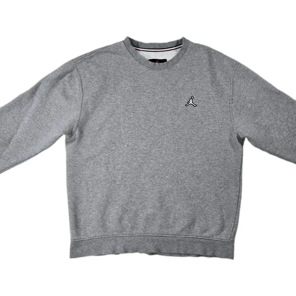 Mens Air Jordan Brooklyn Fleece Crewneck Sweatshirt Gray Medium Jumpman